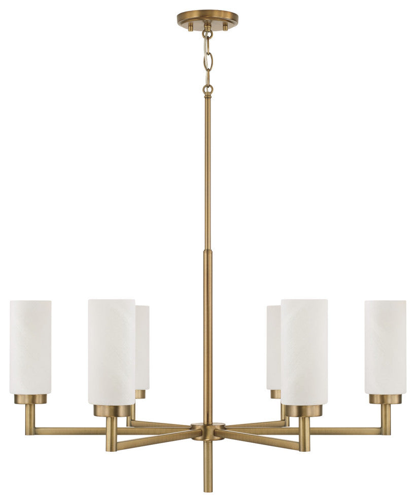 Capital Lighting 451761 Alyssa 6 Light 31"W Chandelier - Aged Brass
