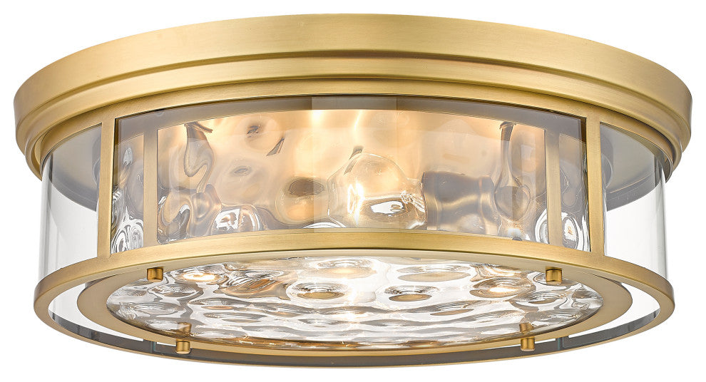Zlite 493F4-RB 4-Light Flush Mount, Inner Clear Water & Outer Clear