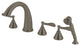 Kingston Brass Roman Tub Faucet With Hand Shower, Brushed Nickel