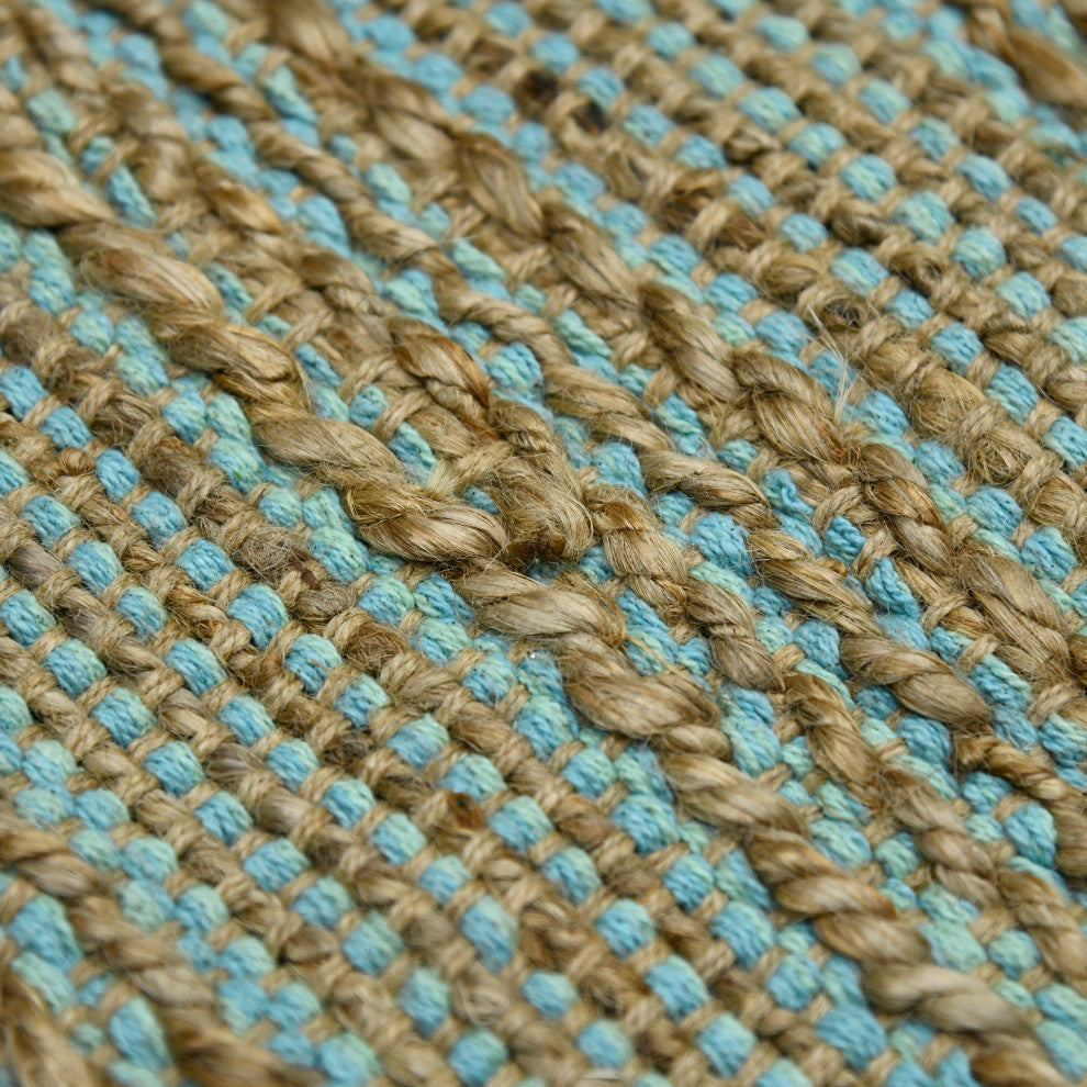 Naturals Sinclair Area Rug, Aqua, 5' x 8', Striped