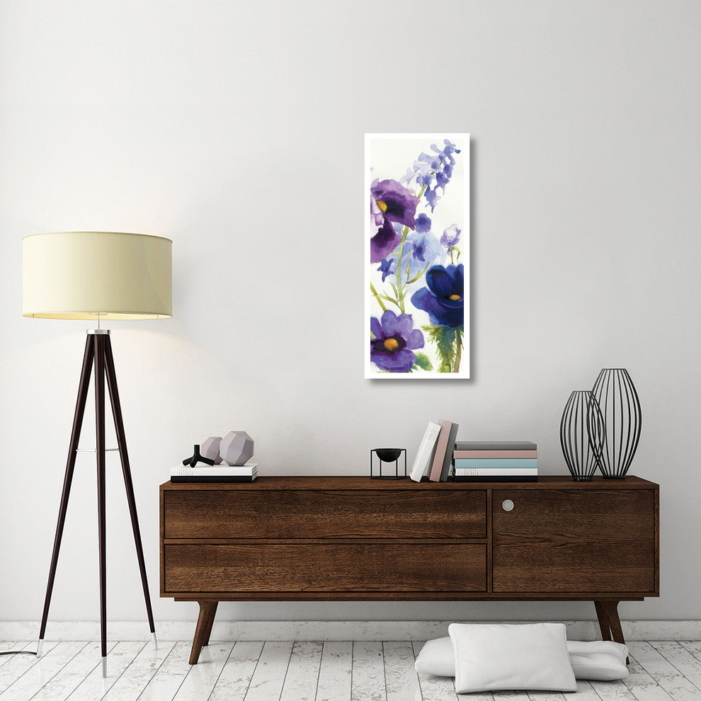"Blue and Purple Mixed Garden I Panel II" Print by Shirley Novak, 18"x42"