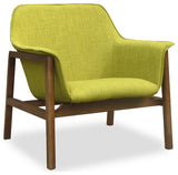 Miller Accent Chair in Green and Walnut