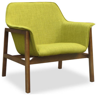 Miller Accent Chair in Green and Walnut