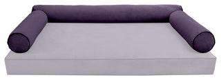 STYLE V6 TwinXL Velvet ContrastPipe Indoor Daybed Bolster Pillow|CoverOnly|AD339