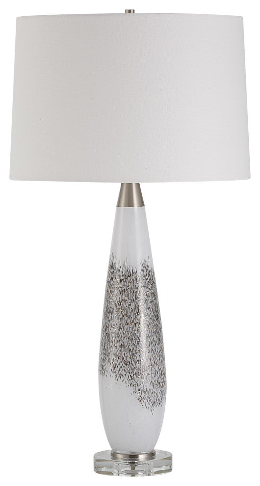 Uttermost Quinn White and Silver Table Lamp