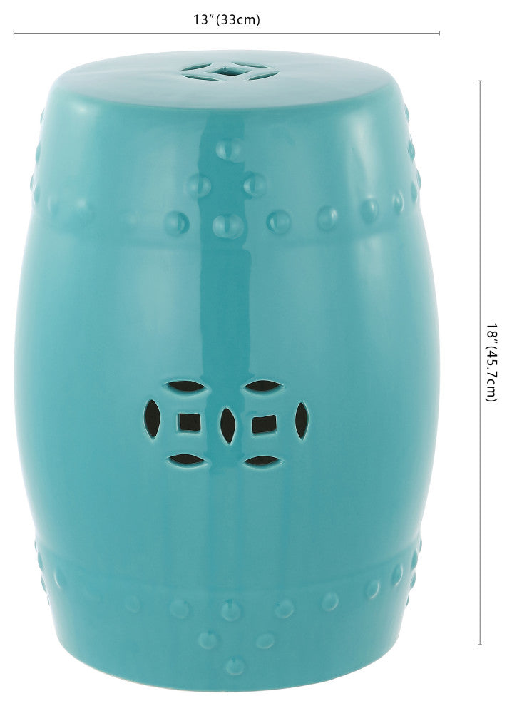 Safavieh Modern Ming Garden Stool, Light Aqua