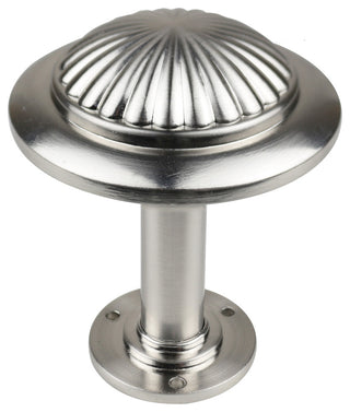 Tumulo Metal Drapery Medallion Holdback, Brushed Steel