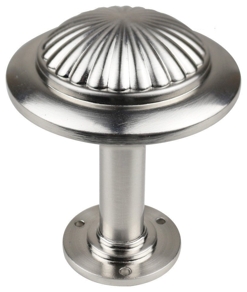 Tumulo Metal Drapery Medallion Holdback, Brushed Steel