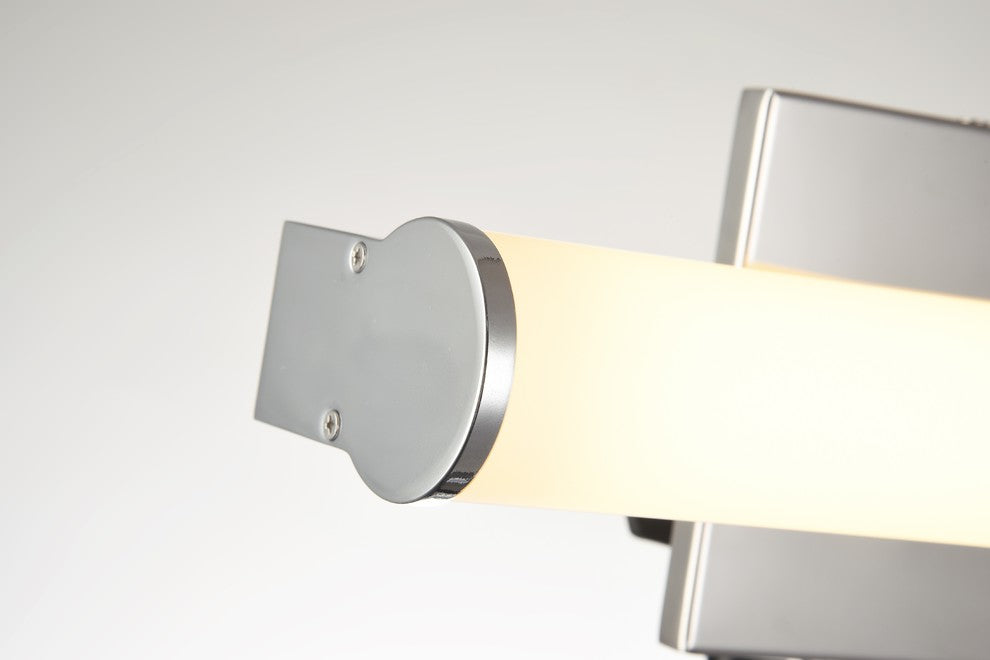 Chrome Frame LED Wall Sconce With Milk White Glass Shade