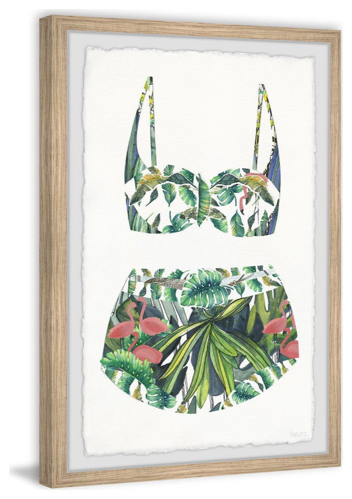 "Tropical Forest Swimsuit" Framed Painting Print, 20"x30"