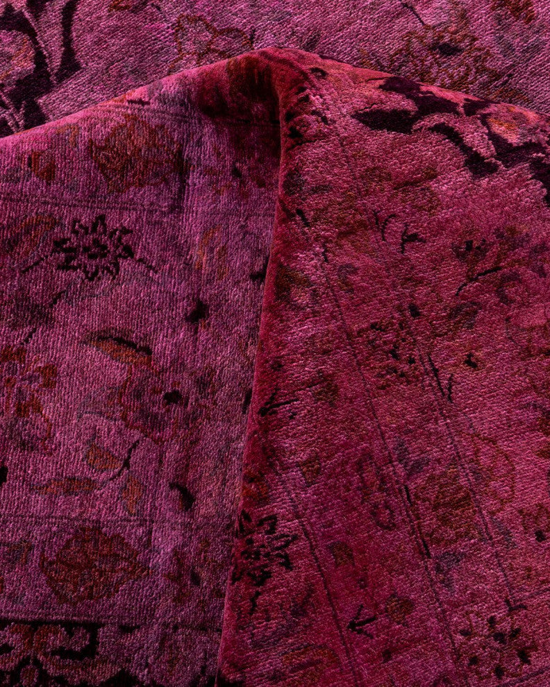 Overdyed, One-of-a-Kind Hand-Knotted Area Rug Pink, 8'2"x10'2"