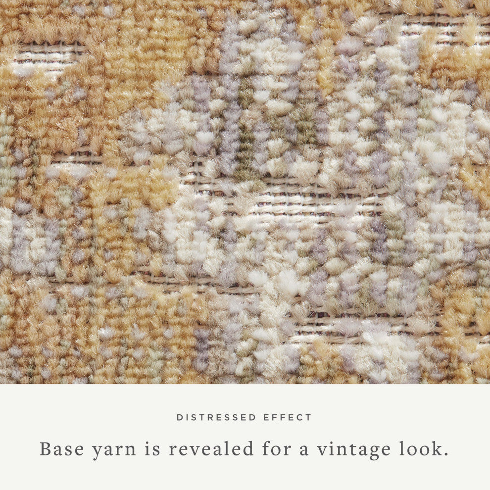 Chris Loves Julia x Loloi Rosemarie Area Rug, Gold/Sand, 2'-7" X 12'-0"