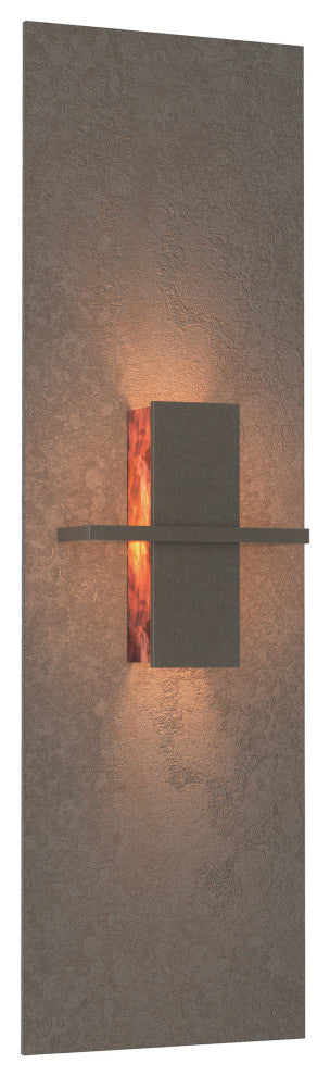 Aperture Vertical Sconce, Dark Smoke Finish, Topaz Glass