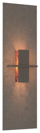 Aperture Vertical Sconce, Dark Smoke Finish, Topaz Glass