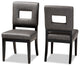 Grey Faux Leather Upholstered Black Finished Wood 2-Piece Dining Chair Set