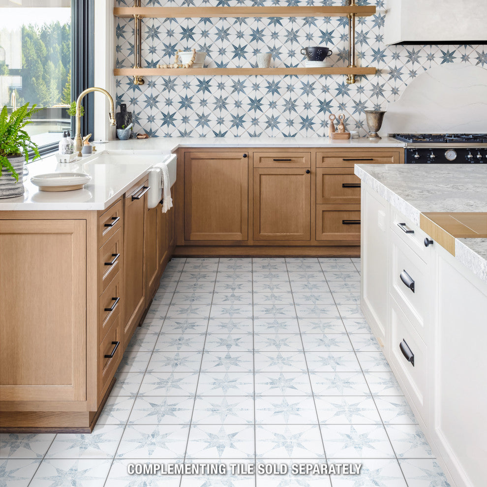 Cassis Stella Porcelain Floor and Wall Tile, White