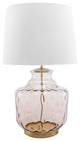 Nuloom Iron and Glass Cotton Shade Gold Finish 3-Way Switch Table Lamp, 26"