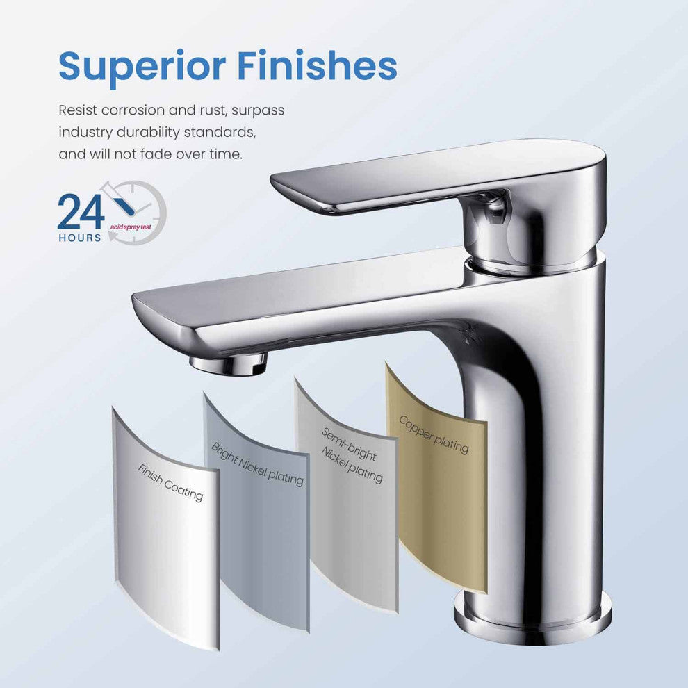 Tender Single Handle Bathroom Sink Faucet, Chrome
