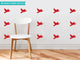 Birds Fabric Wall Decals, Set of 16 Birds, Red