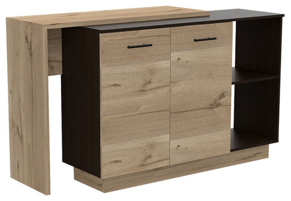 Kitchen Island Ohio, Kitchen, Black / Light Oak