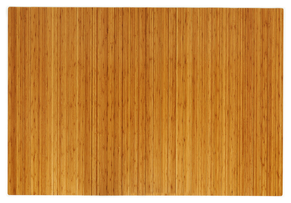 Jovert Bamboo Roll-Up Chair Mat, Natural, No Lip, 60"x48"