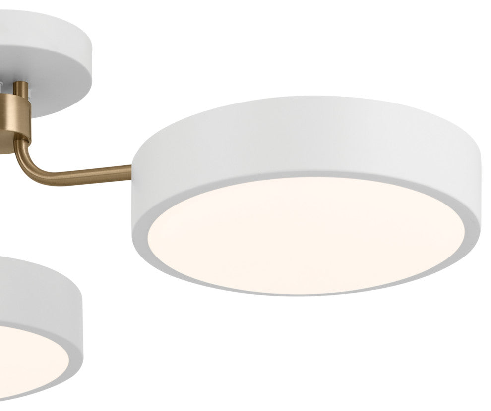 Sago 3 Light Semi Flush Light, White
