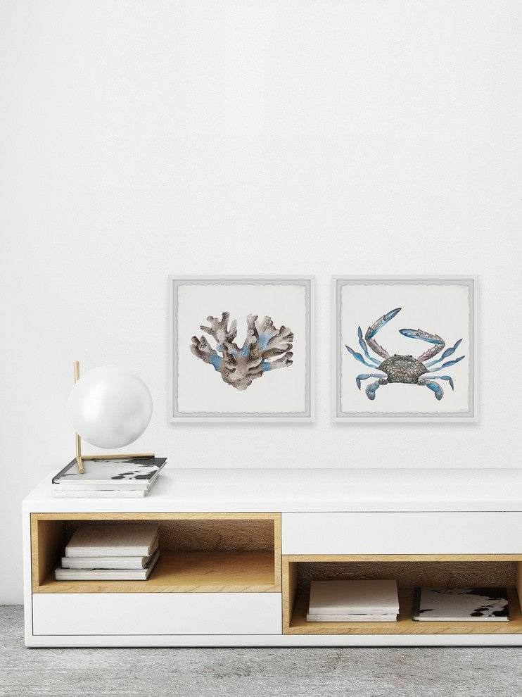 Luminous Crab and Coral Diptych, 36"x18"