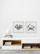 Luminous Crab and Coral Diptych, 36"x18"