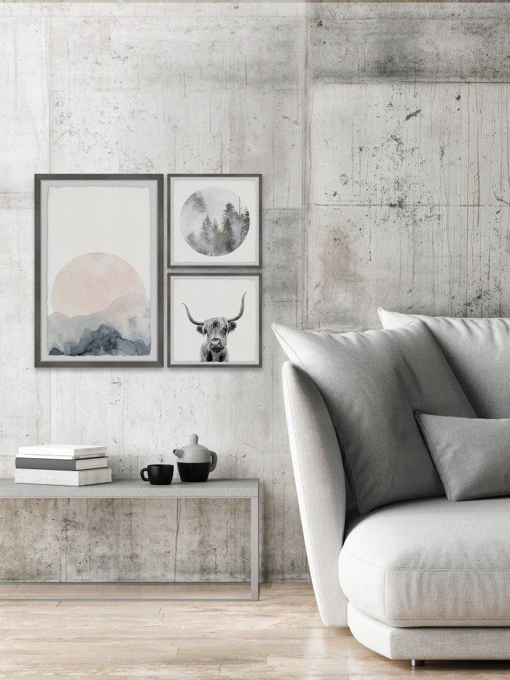 Moonrise Over the Clouds Triptych, 3-Piece Set