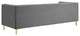 Modern Designer Lounge Lobby Sofa, Velvet Fabric Metal Steel, Grey Gray