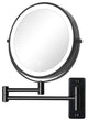 8 inch Double-Sided Framed Wall Mounted 10X LED Magnifying Bathroom Mirror, Black