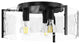 Modern Black Metal Flush Mount Ceiling Light with Curved Water Glass Panels