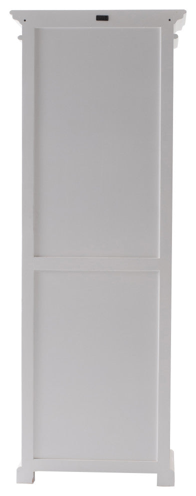 Classic White and Glass Door Storage Cabinet