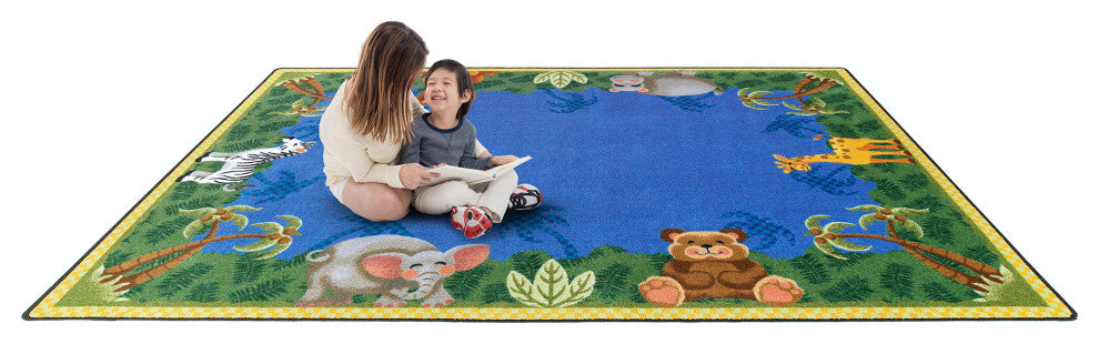 Kid Essentials Rug, Jungle Friends, 5'4"x7'8"