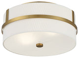 2-Light Ceiling Light, Matte Black, Natural Brass