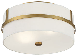 2-Light Ceiling Light, Matte Black, Natural Brass