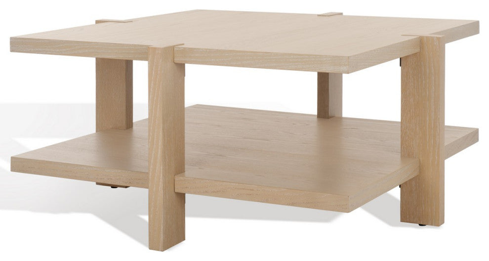 Safavieh Couture Quigley Square Coffee Table, Natural Cerused Oak