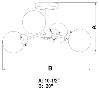 Orbit 20" Semi Flush Ceiling Light Oil Rubbed Bronze and Muted Brass