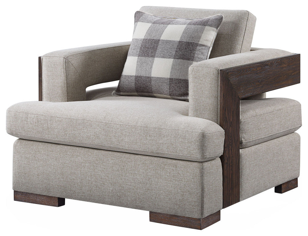 Niamey Chair With 1 Pillow, Fabric and Walnut