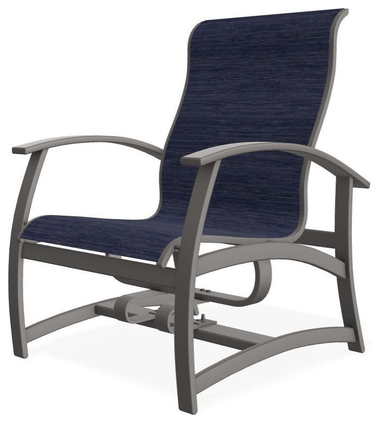 Belle Isle Sling Outdoor Hidden Motion Lounge Chair, Collect Indigo/Warm Gray