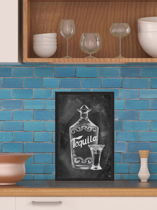 "Tequila Bottle" Framed Painting Print, 12"x18"