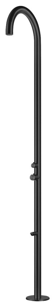 PULSAR 03 Outdoor Shower 316 Stainless Steel with Foot Wash, Matte Black