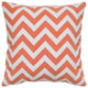 Orange Ivory Chevron Down Filled Throw Pillow