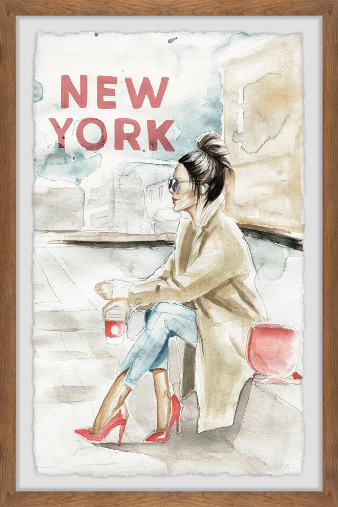 "Waiting, NY" Framed Painting Print, 8x12