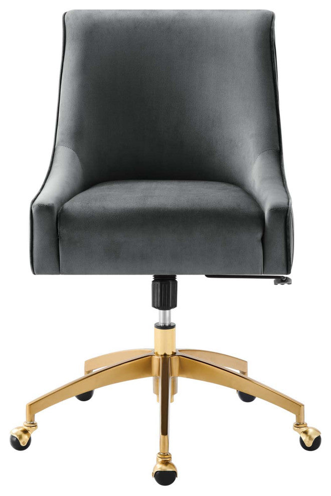 Side Dining Chair, Gray, Velvet, Modern, Kitchen Cafe Bistro Hospitality