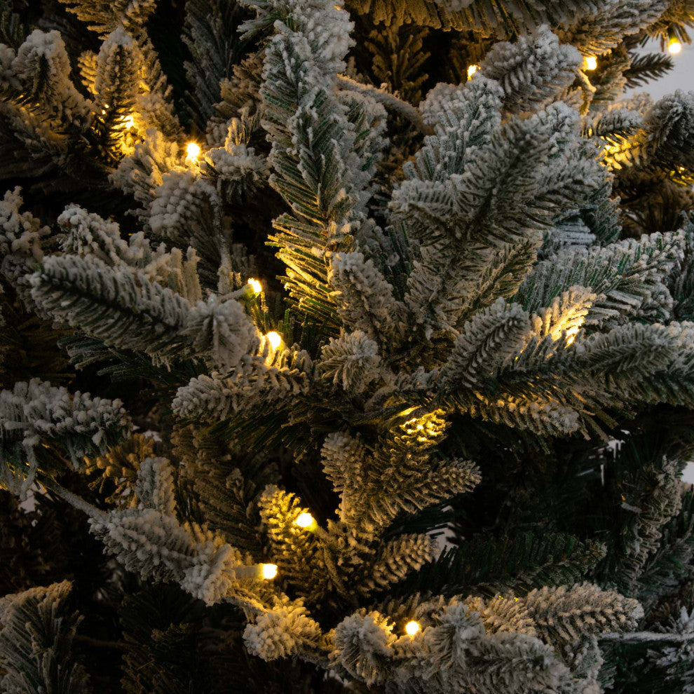 7ft. Pre-Lit Artificial Fraser Fir Flocked Christmas Tree