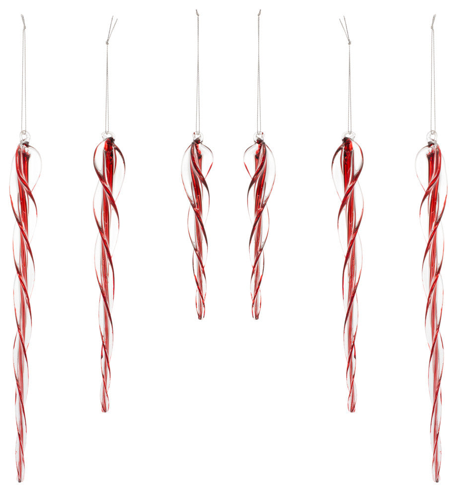 Glass Icicle Ornament, 6-Piece Set