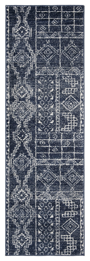 Safavieh Adirondack Adr206N Moroccan Rug, Navy/Silver, 6'0"x6'0" Round