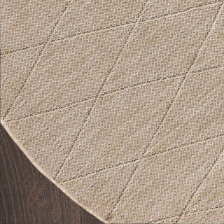 Nourison Washable Solutions 8' x Round Natural Modern Rug