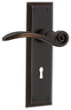 New York Plate With Keyhole Swan Lever, Timeless Bronze, Privacy, Non-Handed